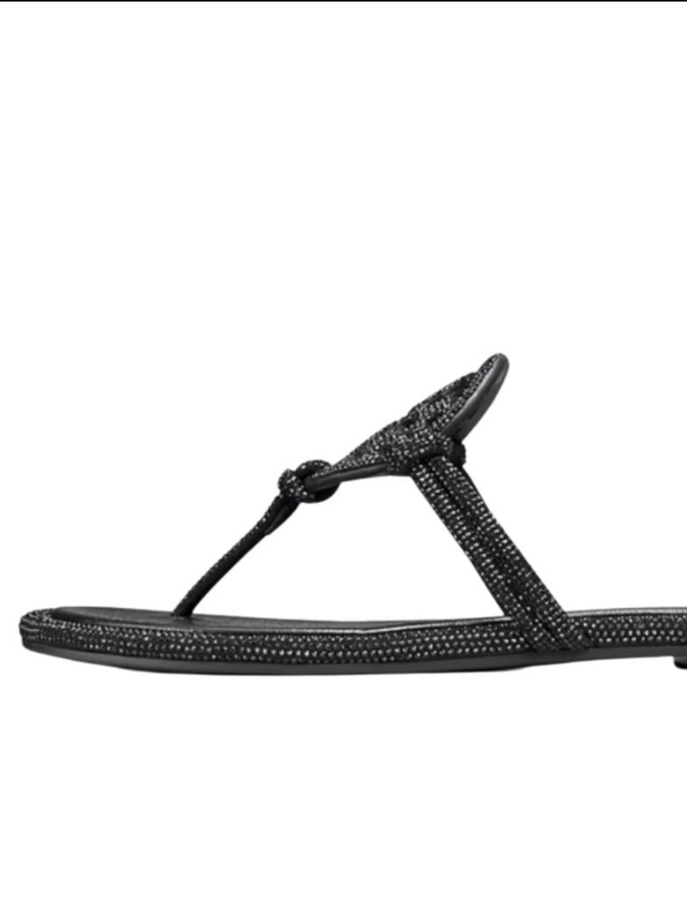 NWT Tory Burch Miller Pavé Crystal Knotted Sandals in Perfect Black Size 8 - Picture 4 of 11